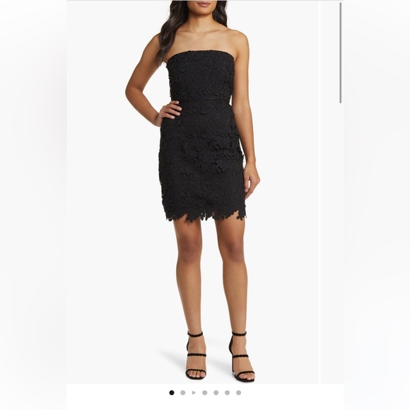 Sam Edelman Black Lace Strapless Dress Mini dress size 0 NWT - Picture 1 of 5
